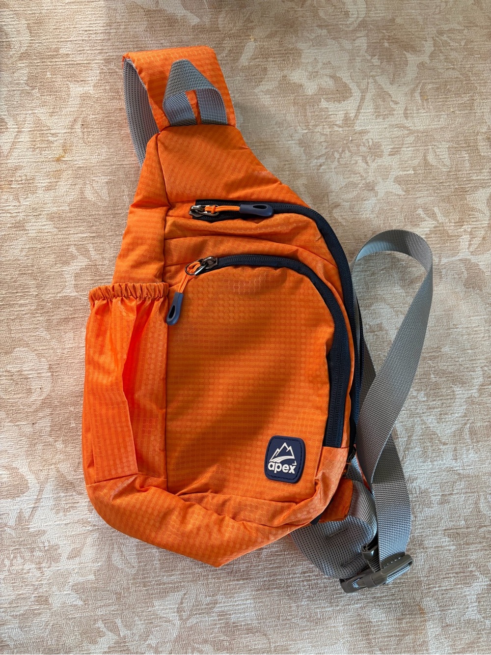 Apex Orange Sling Pack with Grey Strap